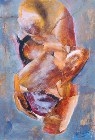 Salmone 1 - Tecnica Mista su Carta su Tela - 33x48 cm   2004