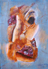 Salmone 2 - Tecnica Mista su Carta su Tela - 33x48 cm   2004